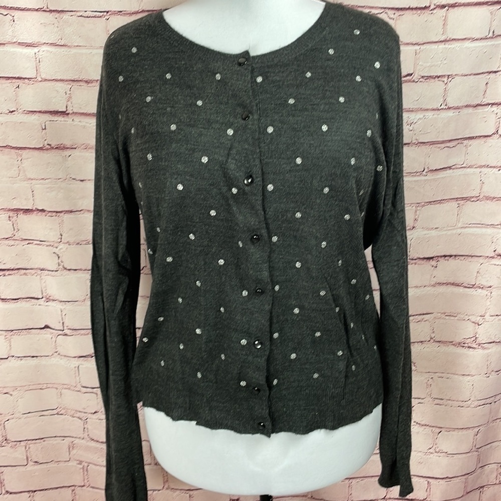 New York & Company Gray and Silver Cardigan - Size XL